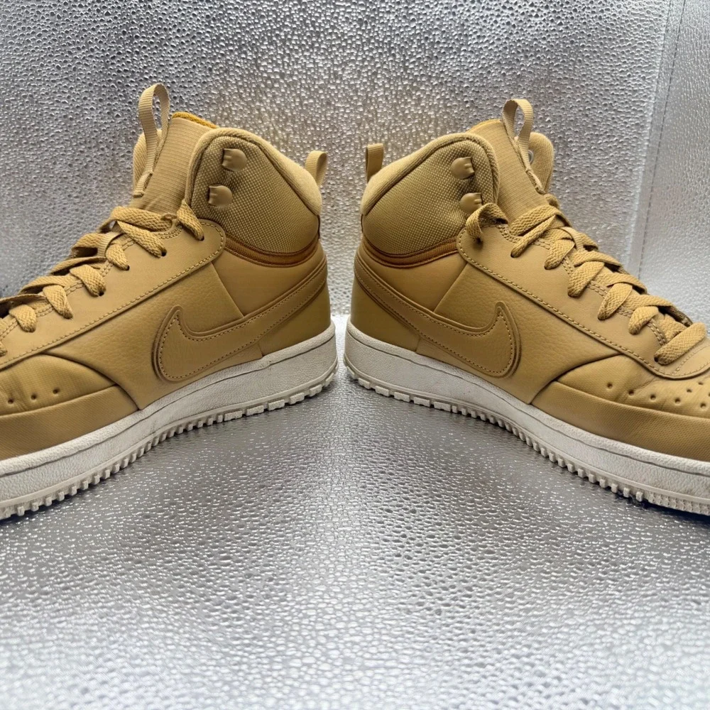 Size 9.5 Nike Court Vision Mid Winter Mens Wheat Gold Good DR7882-700 Sneakers